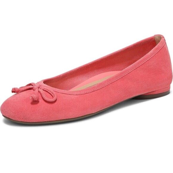 Vionic Suede Callisto Ballet Flat Womens 10 Shell‎ Pink Arch Support New - Picture 1 of 7